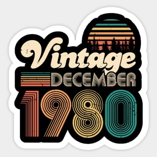 40th birthday gifts for men and women December 1980 gift 40 Sticker